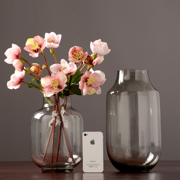 transparent glass vase