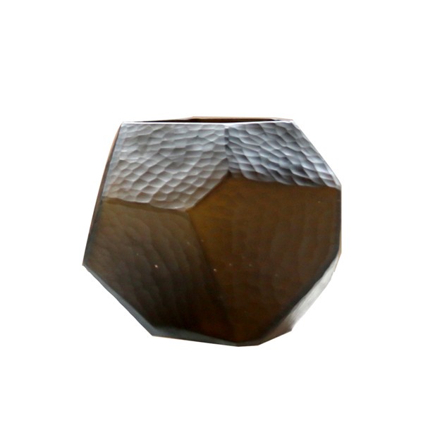 Colorful Meteorite Brown Frosted Glass Vase