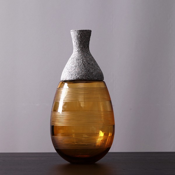 Creative glass small mouth vase
